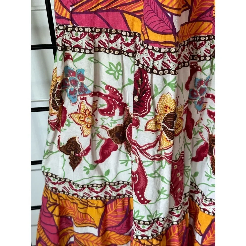 Speed Control Ruched Strapless‎ Pull-On Dress Womens M Pink Cottagecore - Picture 5 of 11